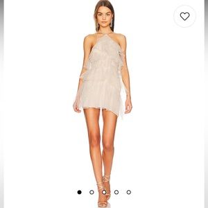 The Bar Lou Dress Mini in Sparkle Nude